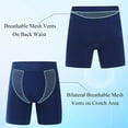 thumbnail image 5 of Men's Underpants,Boxer Briefs, Nylon Sports Briefs, Two Pack,Black/Navy,S/M, 5 of 7