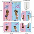 thumbnail image 4 of 4 PCS African American Kids Shower Curtain Set 4 Pieces Children Baby Bathing Shower Curtains with Bath Rugs Non-Slip Soft Toilet Lid Cover for Bathroom Decor SETYYNT5, 4 of 9