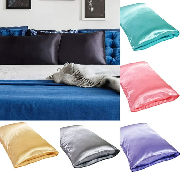 Dengjunhu 2Pcs Satin Silk Pillowcase for Hair and Skin,King /Queen/Standard Size Cooling Silk Pillow Case, Allergen Proof Dual Sides Soft Breathable Smooth Silk Pillow Cover for Women