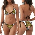 thumbnail image 3 of KLL Fishing Gnome Fisherman Print Bikini Set for Women,String Two Piece Halter Top Triangle Bikini Set with Tie Side Bottom Sexy Swimsuit Bathing Suits, 3 of 5