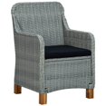 thumbnail image 2 of vidaXL Chaises de Jardin avec Coussins 2 Pcs Rotin Poly Gris Clair, 2 of 5