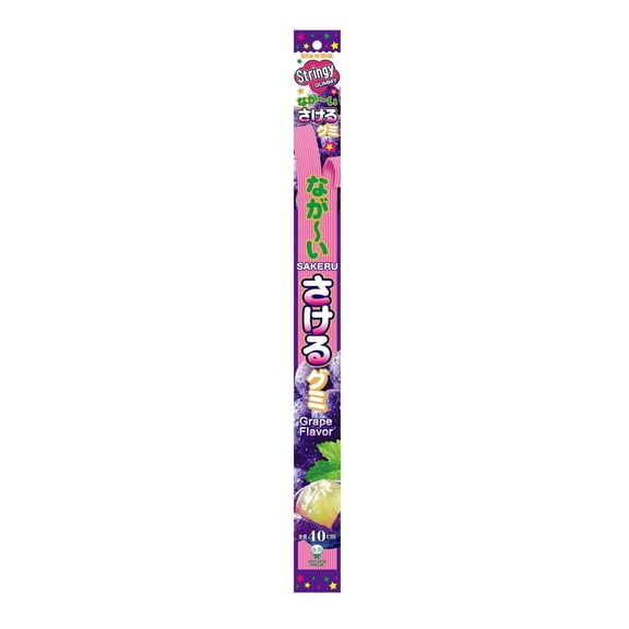 UHA Sakeru Long Stringy Gummy Candy – Soft, Chewy Peelable Japanese Snack 1.16 oz