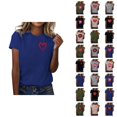 thumbnail image 1 of T-shirts de la Saint-Valentin pour Femmes 2026 à Manches Courtes Col Rond avec Cœur Graphique, 1 of 4