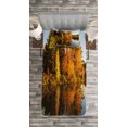thumbnail image 3 of Ambesonne Fall Quilted Bedspread Set 2 Pcs, Lake Woodland at Sunset, Twin Size, Multicolor, 3 of 3
