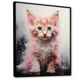 thumbnail image 2 of Designart "Bathing Cuddly Kittens In The Bathroom II" Bathroom Floater Framed Wall Art Prints, 2 of 5