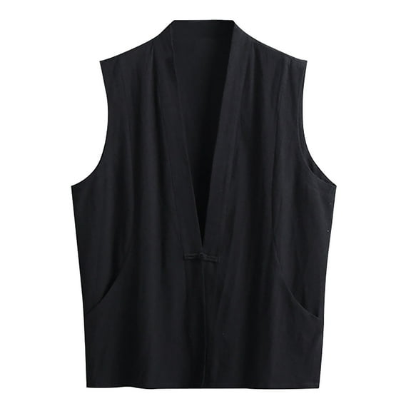Fgnfyis Men's Summer Sleeveless Vest Lightweight Linen Casual Top for Everyday Wear Comfort and Style Mens Tops Black XXXL