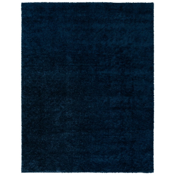 SAFAVIEH Tahoe Joey Solid Shag Area Rug, Navy, 9' x 12'