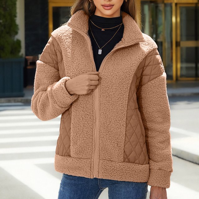Sudadera informal de manga larga sin capucha y chaquetas para mujer, informal, lisa, de manga larga, con cremallera, cálida, abrigo para mujer