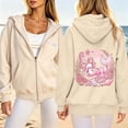 thumbnail image 2 of Vintage Hoodies for Womens Full Zip Up Drawstring Ocean Animal Print Casual Long Sleeved Hoodeded Pullover Trendy Cute Sweatshirt With Pocket, 2 of 7