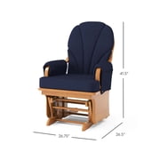 Foundations Lullaby Adult Glider Rocker, Navy and Natural