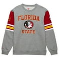 thumbnail image 2 of Men's Mitchell & Ness Heather Gray Florida State Seminoles Throwback Allover 4.0 Pullover Sweatshirt, 2 of 5