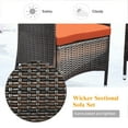 thumbnail image 6 of Costway 8PCS Rattan Patio Furniture Set Cushioned Sofa Chair Coffee Table Orange, 6 of 12
