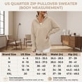 thumbnail image 6 of Olaglory Womens Quarter Zip Pullover Sweater Long Sleeve Casual Loose V Neck Collared Ribbed Knit Jumper Tops with Thumb Hole, Fall Winter Fashion 2026, Black, 6 of 8