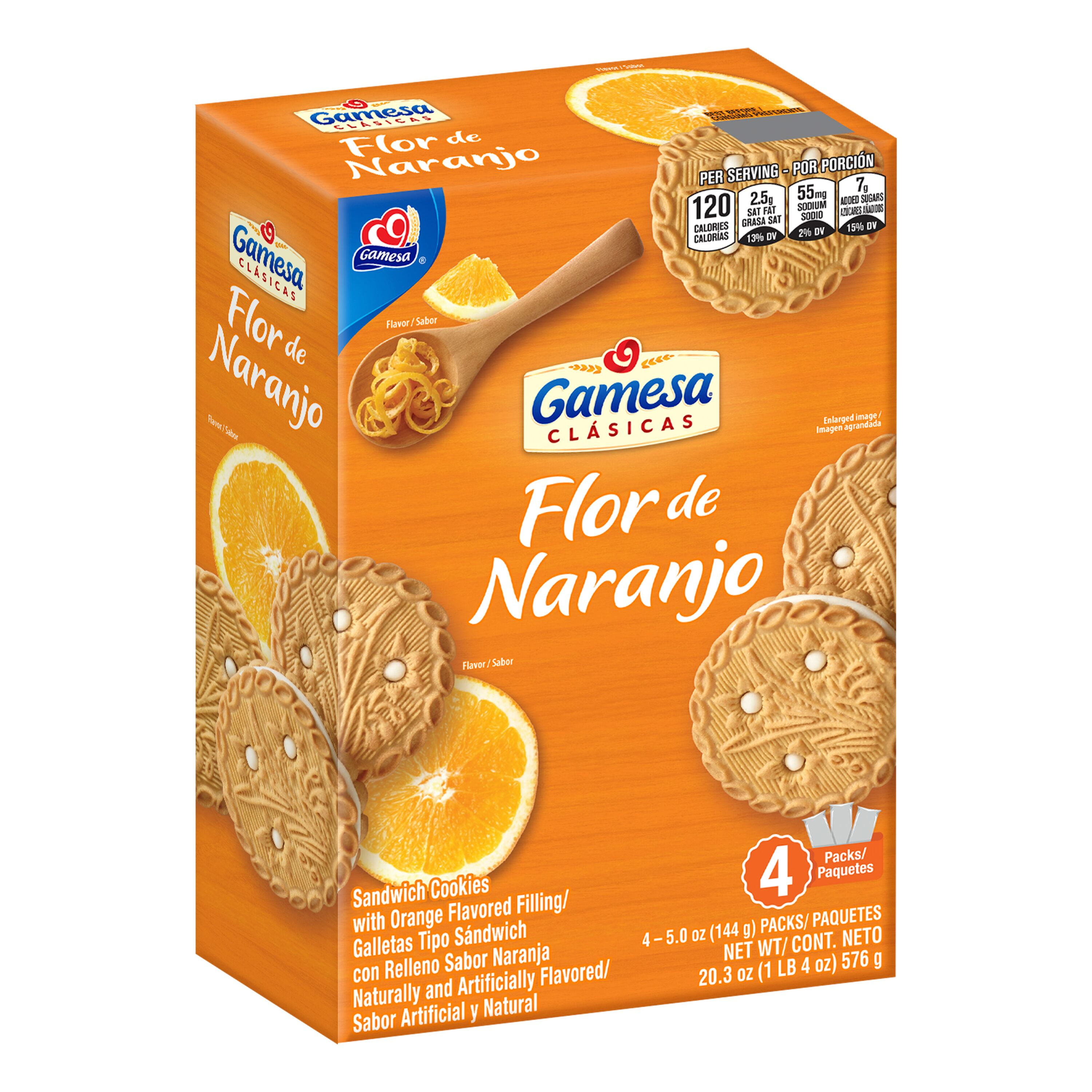 (3 pack) Gamesa Classical Flor De Naranjo Cookies, Orange Flavor, 20.3 oz Box, 1 Pack
