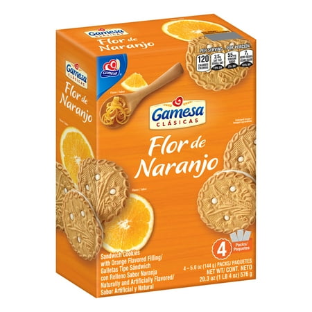 Gamesa Classical Flor De Naranjo Cookies, Orange Flavor, 20.3 oz Box, 1 Pack