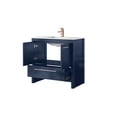 thumbnail image 3 of Lafarre 36 in W x 20 in D Navy Blue Bath Vanity, White Quartz Top and Rose Gold Faucet Set, 3 of 6