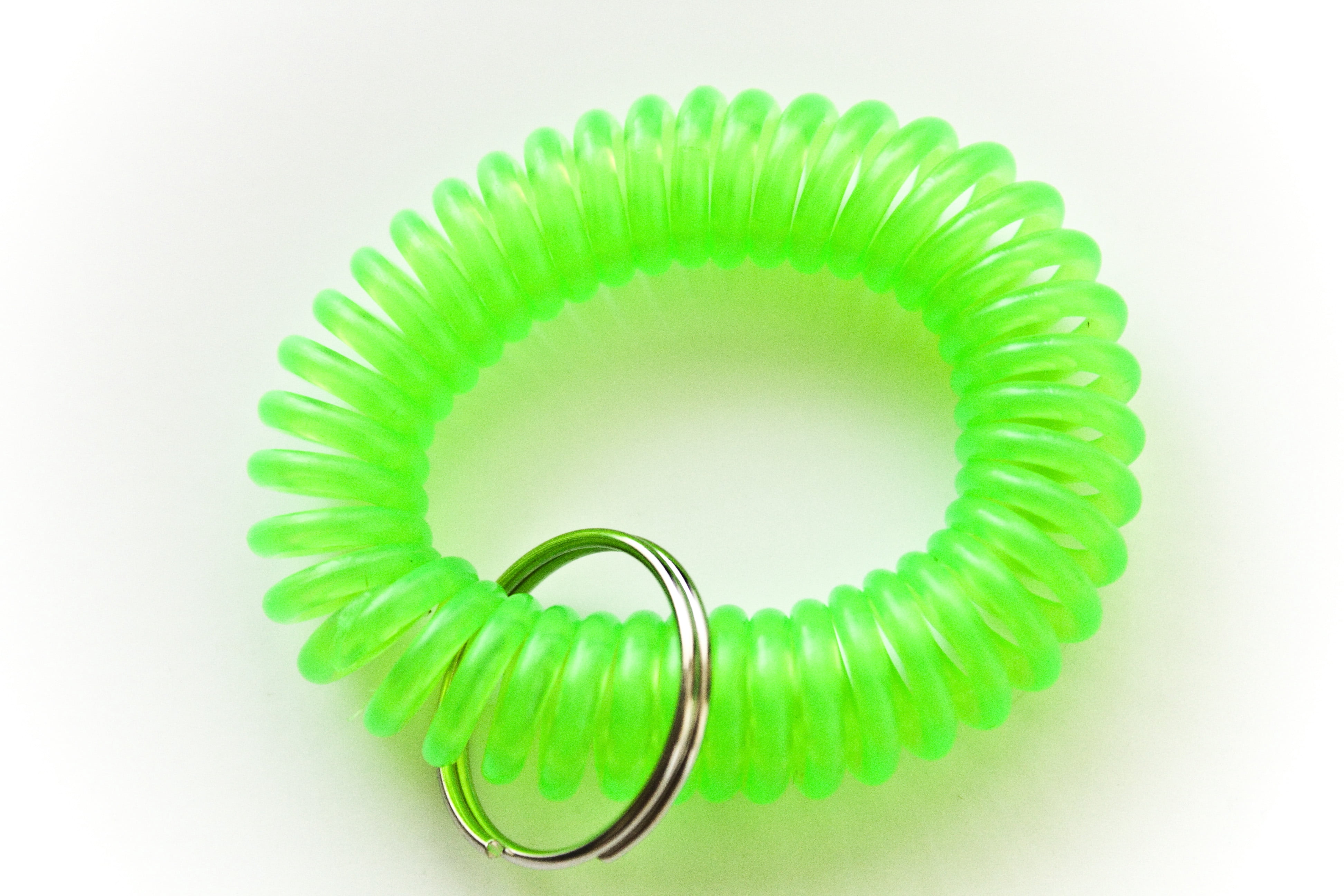 100pcs Assorted Mix 6 Colors Soft Spring Spiral Wrist Coil Elastic Wrist Band Key Ring Chain by OnDepot