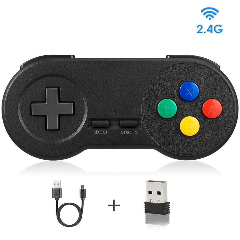 2.4 GHz Wireless USB Controller Compatible with Super NES Games, SNES Controller you with Wireless Receiver Compatible with PC, Windows,iOS, Liunx, Android Device Walmart.com