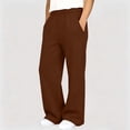 thumbnail image 5 of Tdoqot Girls Fleece Sweatpants with Pockets- Baggy Elastic Waist High Rise Casual Wide Leg Joggers Brown Size 6, 5 of 8