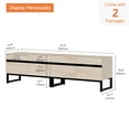 thumbnail image 2 of WAMPAT, Modern 2 in 1 TV Stand, Fits Up to 75", Wood Entertainment Center with Storage Cabinets, Metal Base, Living Room Media Console, Light Oak, 2 of 9