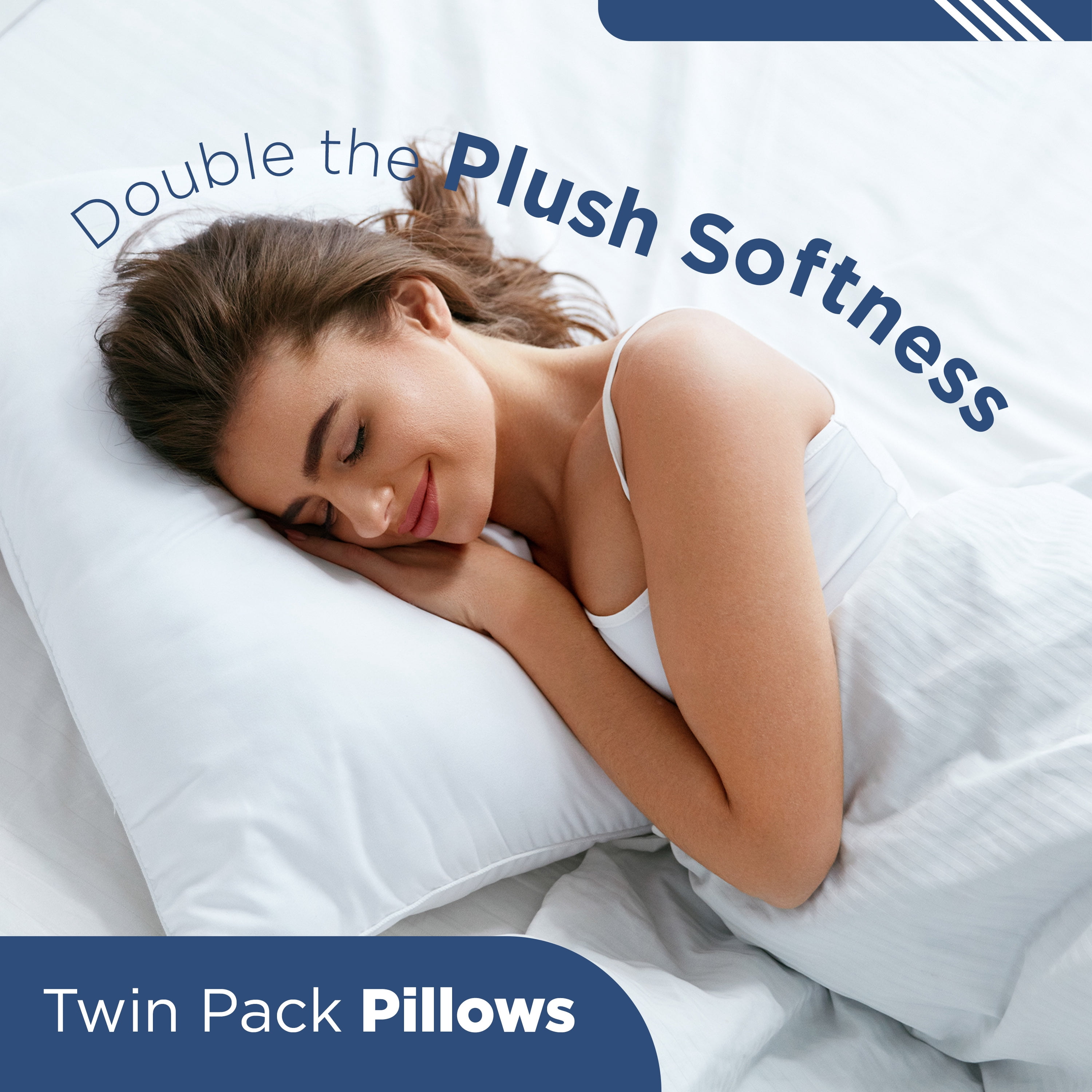 Martex 2-Pack Down Alternative White Bed Pillows, Standard