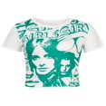 thumbnail image 3 of Femmes Été Slim Fit Crop Top Imprimé Manches Courtes T-shirt, 3 of 9
