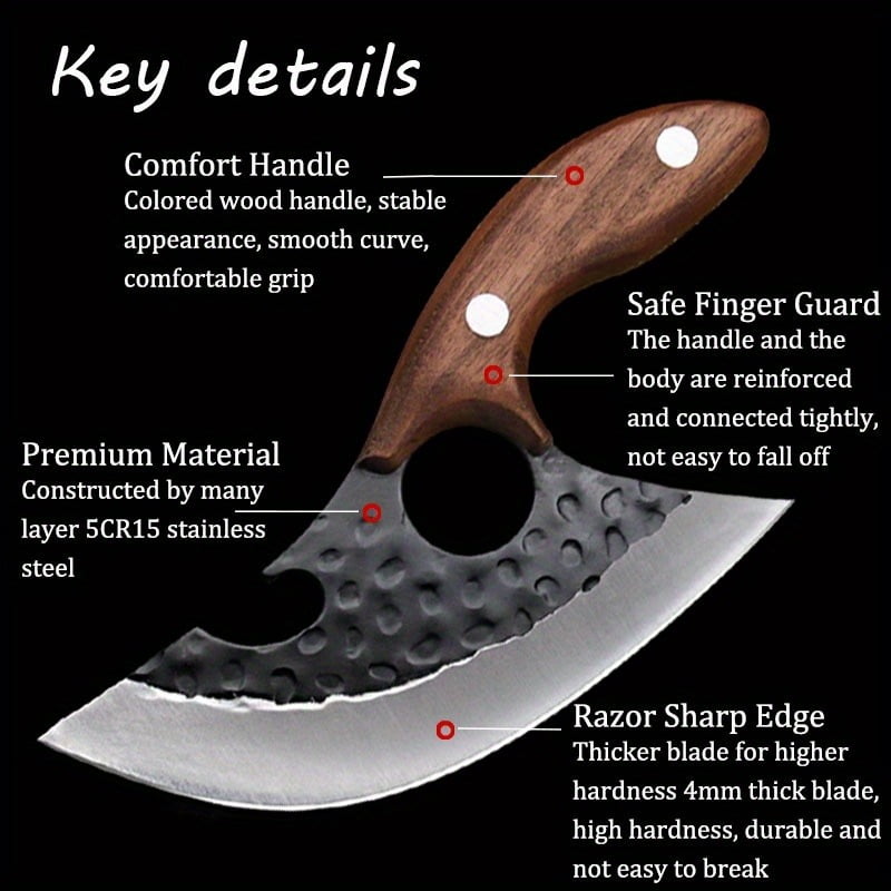 3PCS Handmade Chef Knife Stainless Steel Set of Kitchen Knives Sharp Sashimi Knife Beef Knife Multipurpose Knife Camping Knife Professional Knife Sets for Kitchen Cutting Knife Unique Kitche