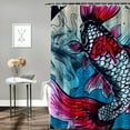 thumbnail image 2 of Orinice Fish Bathroom Decor Set - Colorful Luxurious Graphic Print Polyester Fabric Shower Curtain Set with Hooks, Waterproof and Easy to Install 60x72, 2 of 7