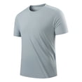 thumbnail image 2 of Men's Big & Tall Ice Silk Short Sleeve T-Shirts Quick Dry Athletic Tee Crew Neck, Basic Moisture Wicking Workout Performance Tops Summer Cooling Breathable Shirt, 2 of 5