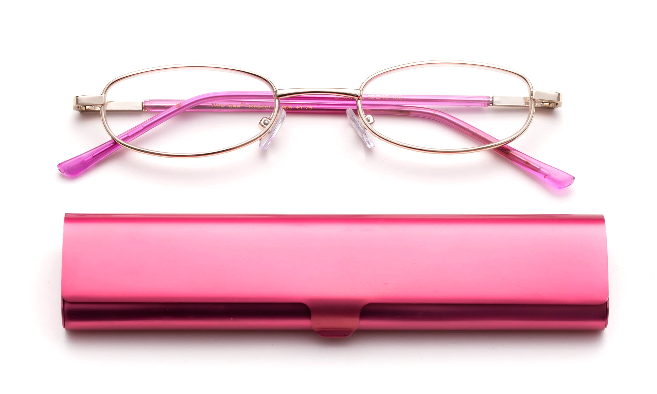 Newbee Fashion Unisex Slim Fit Reading Glasses - Small Squared Frame With Soft Pouch