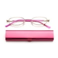 thumbnail image 2 of Newbee Fashion-Portable Compact Reading Glasses in Aluminum Case Metal Oval Shaped Reading Glasses with Spring Hinge in Portable Compact Case Lightweight Reader Slim Design Comfort fit, 2 of 7
