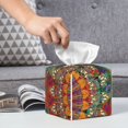 thumbnail image 6 of Naloa Mandala Colorful Tissue Box CoverLeather Tissue Holder Square Facial Tissue Case Facial Paper Organizer Dispenser for Bathroom, Vanity Countertop, Tabletop, Car, 6 of 8