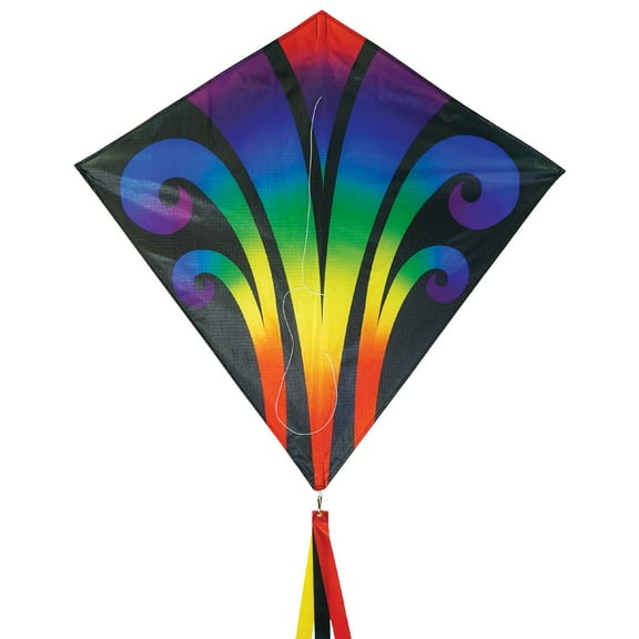 In the Breeze 3344 — Aurora 30" Diamond Kite — Colorful Easy Flying Single Line Kite