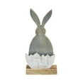 thumbnail image 2 of VHC Brands Bunny Hop Wooden Half Egg w/Grey Bunny Silhouette 2.25x6, Easter Decorations, Home and Table Decor, Spring and Easter Figurines, 2 of 4