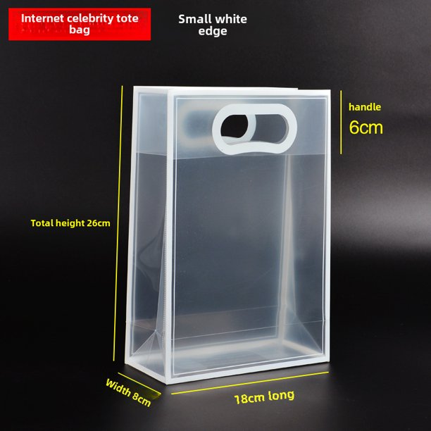 Bolsa de mano transparente de polipropileno, bolsa de regalo de plástico PVC esmerilado, bolsa de regalo para dulces del día del niño