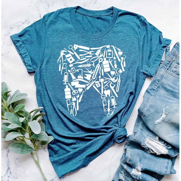 Dental Tooth Shirt, Dentist Gift, Dentist Shirt, Dental Hygienist Shirt, Dental Assistant Tee, Dental Student Gift TSHIRT All Size S-5XL