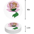 thumbnail image 1 of FMSHPON Nautical Theme Mermaid in Seashell Set of 8 Round Coaster for Drinks, Absorbent Ceramic Stone Coasters Cup Mat with Cork Base for Home Kitchen Room Coffee Table Bar Decor, 1 of 6