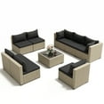 thumbnail image 3 of POTEBAN 9 PE Resin Weatherproof Outdoor Conversation Sets with Chairs and Table, Black, 3 of 9