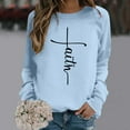 thumbnail image 2 of Womens Casual Sweatshirt Crew Neck Yeshua Lord Printed Pullover Long Sleeve Loose Fit Tops Fashion 2025, 2 of 4