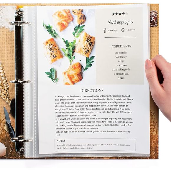 Recipe Card Sheet Protectors