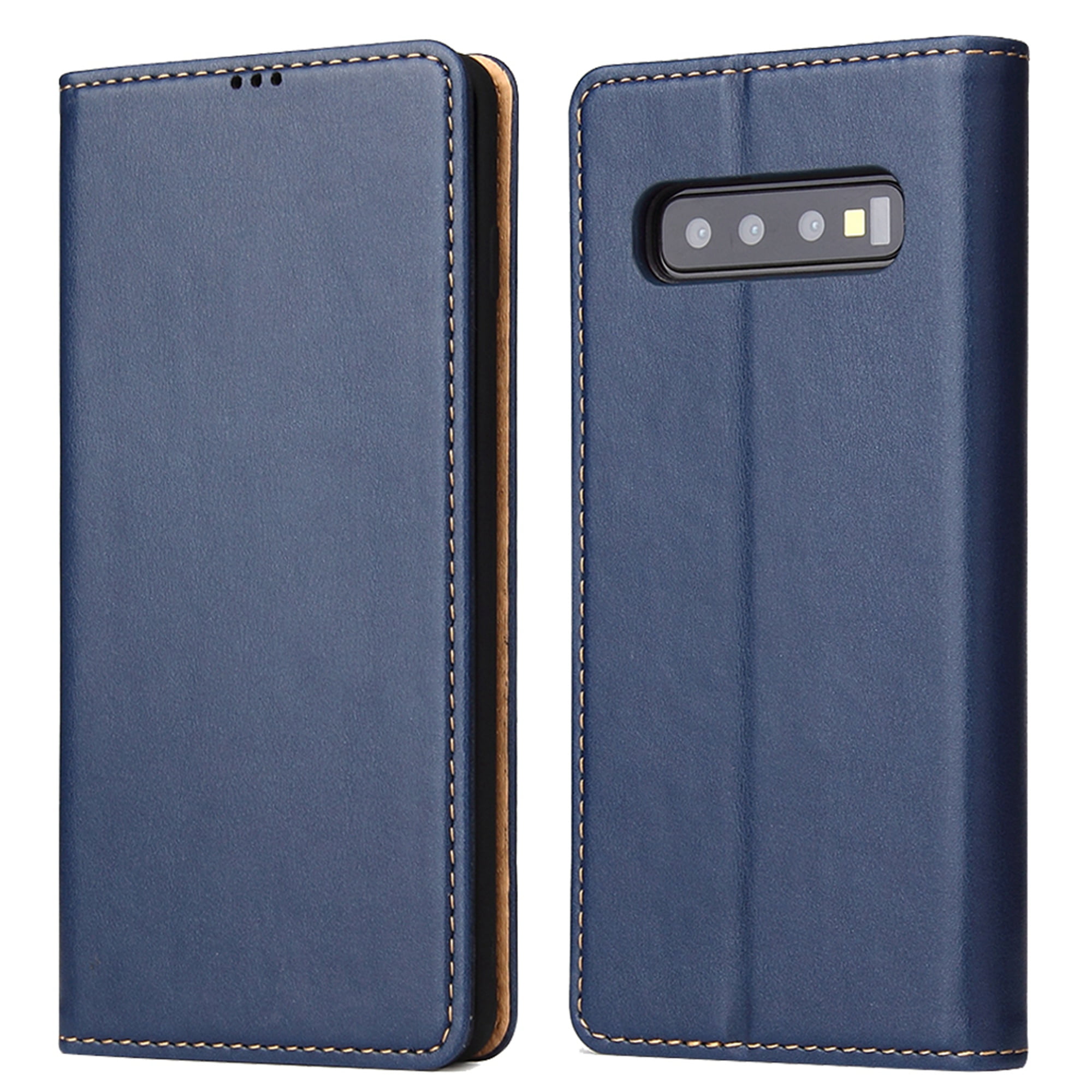 Samsung Galaxy S10 Wallet Case Detachable Black 2 in 1 Samsung S10 Folio Flip Case with Gift Box Package S10 Wrist Strap AMOVO Case for Galaxy S10 6.1 Kickstand 6.1 Vegan Leather 