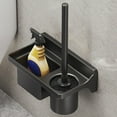 thumbnail image 2 of Hvmvliv Toilet Brush and Holder Set Toilet Brush with Base,Compact Design,Holders Can Storage Cleaner,Toilet Plunger Cleaning Accessories Black, 2 of 6