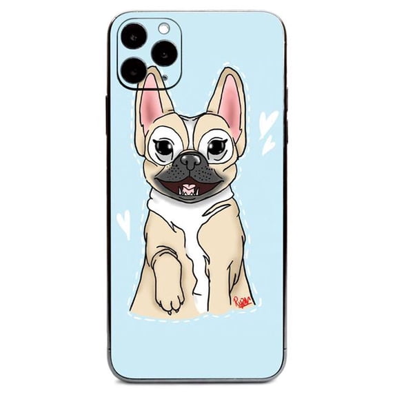MightySkins APIPH11PRM-Frenchie Love Skin Decal Wrap for Apple iPhone 11 Pro Max Sticker - Frenchie Love