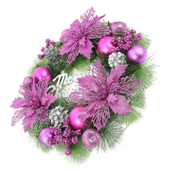 FUTUREORYY Indoor Decoration Pink PVC Wreath 1Pcs Christmas Party