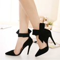 thumbnail image 2 of asddcavvf Ladies Summer Fashion Temperament Big Bow Solid Color Pointed High Heels, 2 of 3