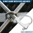 thumbnail image 3 of Unique Bargains Round U Bolt Clamp Muffler Exhaust Clamps for Car RV Truck Boat Durable Mild Steel 2.25" ID 58mm 2 Pcs, 3 of 6