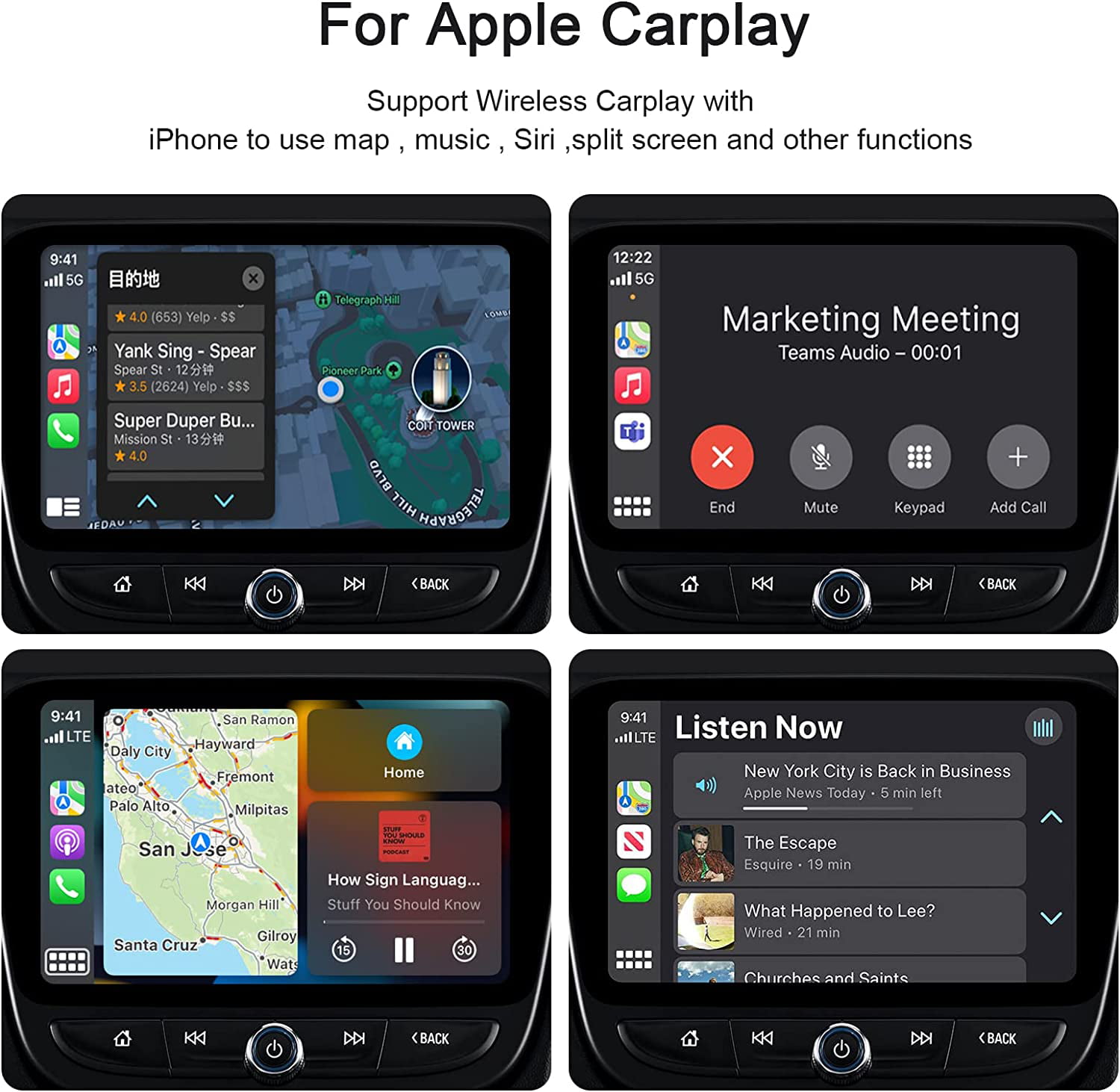  Doohoeek Carplay Wireless Adapter of Factory Wired Carplay for  iPhone, Wireless Adapter for Carplay Connect iPhone to Carplay for Cars  from 2015 & iOS 10 or Later, Black : Electronics