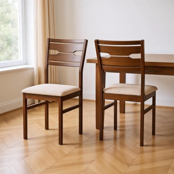 Topcobee Dining Chair Set of 2 with Rubber Wood Frame and Padded Seat, Chairs for Dining Table, Kitchen Chairs