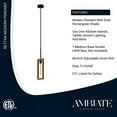 thumbnail image 4 of Sunshine Lighting B3167014 Ambiate Rettan Pendant Light Fixture E26 Base - 40W - Black & Gold, 4 of 6