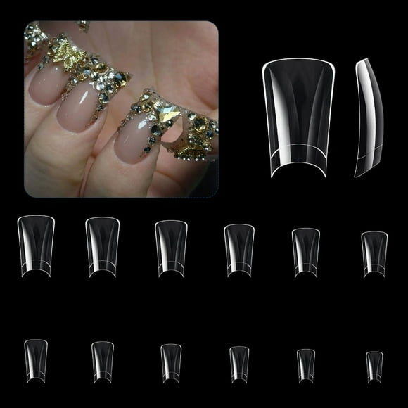 Dosaele 504x Duck Nail Tips Clear Nail Tips Curved Nail Tips Press on Nails Tips